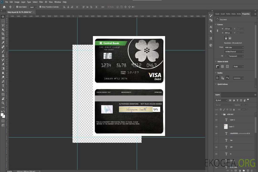 Carte visa de la banque centrale des États-Unis template